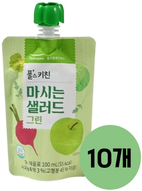 풀무원 풀스키친 샐러드 그린 어린이 음료 주스 유치원주스, 10개, 100ml