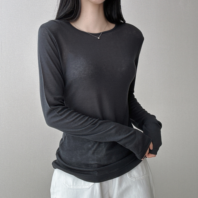 파츠 여성 레이어드 여리핏 긴팔