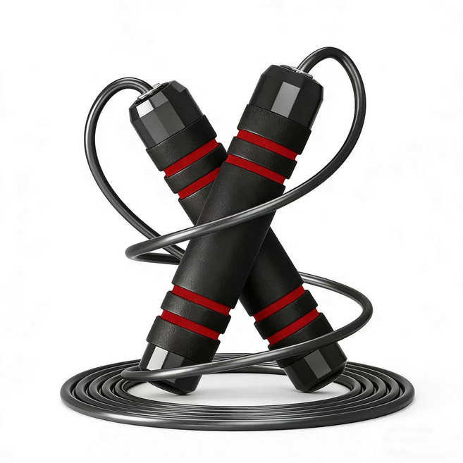 MTO 논슬립 안꼬이는 와이어 줄넘기, 1개, 검붉은색