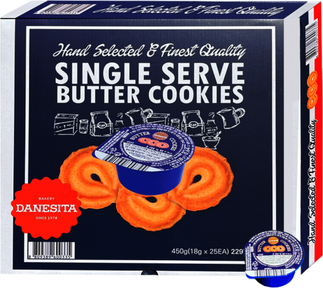 댄케이크 싱글서브 버터쿠키 18g X 25개입 개별포장, 25개