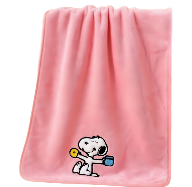SNOOPY 史努比 純棉刺繡毛巾 可愛卡通造型 純棉親膚吸水 柔軟舒適, 粉色, 1個