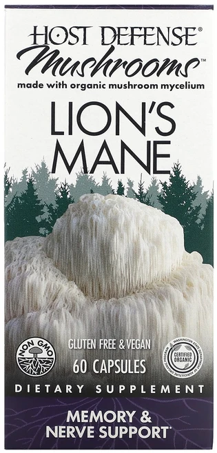 Fungi Perfecti Host Defense Mushrooms 노루궁뎅이버섯 메모리 앤드 너브 써포트 베지캡슐 60정, 1개, 60개 - 쿠팡