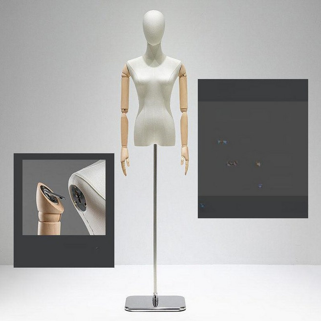 피노키오 소품 매장 바디옷 진열스탠드 가게네 인형극 바지옷 인테리어 마네킨 포토존, 1개, 두꺼운 실버 사각 원목 린넨 원단 평평한 다리 스타일