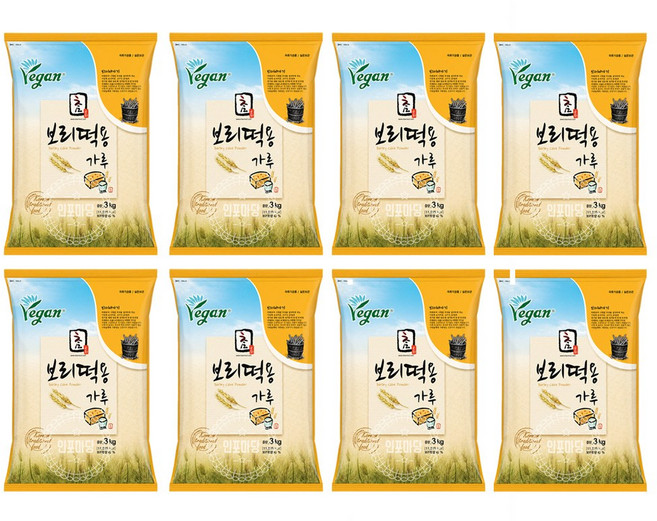 보리떡용가루 (보리술빵 막걸리빵), 3kg, 8개