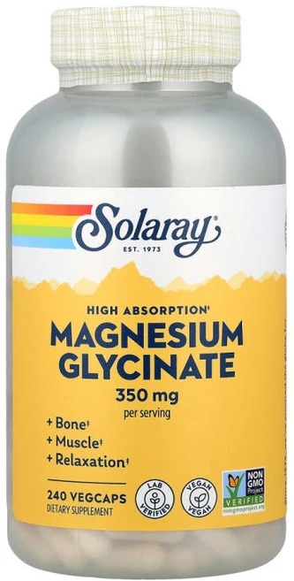 아이허브 솔라레이 고흡수 마그네슘 글리시네이트 베지 캡슐 해외직구 350mg 240정 - 쿠팡