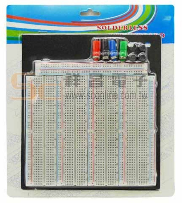 祥昌電子 WKS-108 四片式麵包板 2330孔 PC板 實驗電路 專題開發, 1個