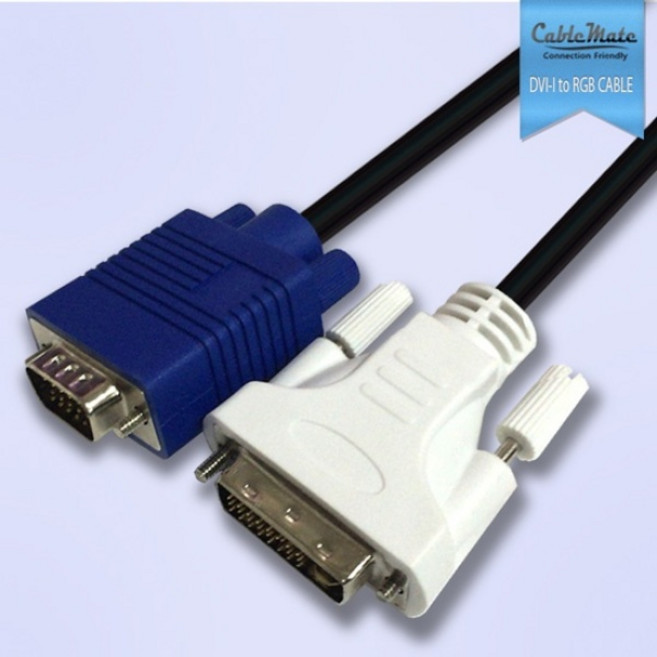 (CableMate) DVI-I 듀얼 to RGB(VGA) 변환케이블 (3m), 1개