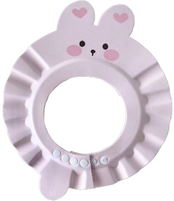 Fun Mama 寶寶洗頭帽 兒童浴帽 防水護耳洗髮帽, 1個, 小兔子