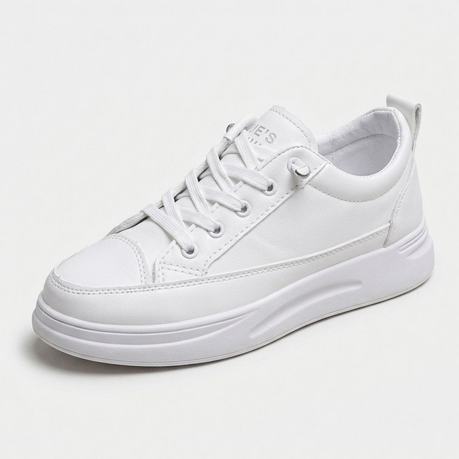 타니즈 아케 발편한 가죽 스니커즈 레이스업 데일리 여성운동화 (3.5cm)