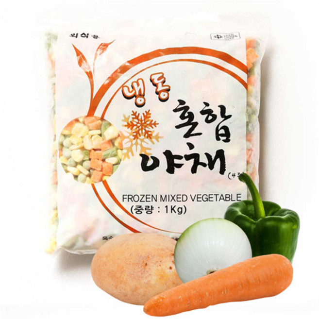 냉동 급식용 4종 야채믹스(감자 당근 양파 피망), 1kg, 3개