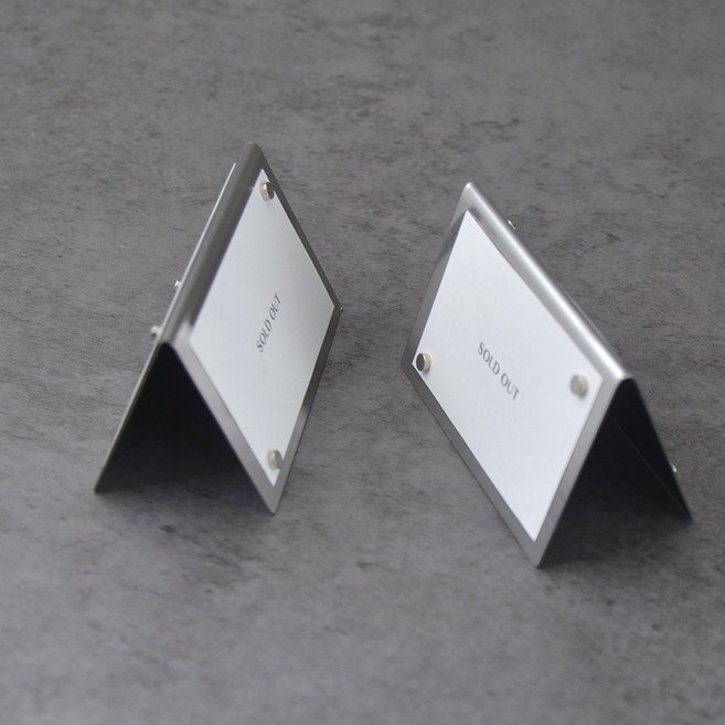 메탈 메뉴 메모 가격표 꽂이 스탠드 네임택 쇼클립 양면, 1개, 실버