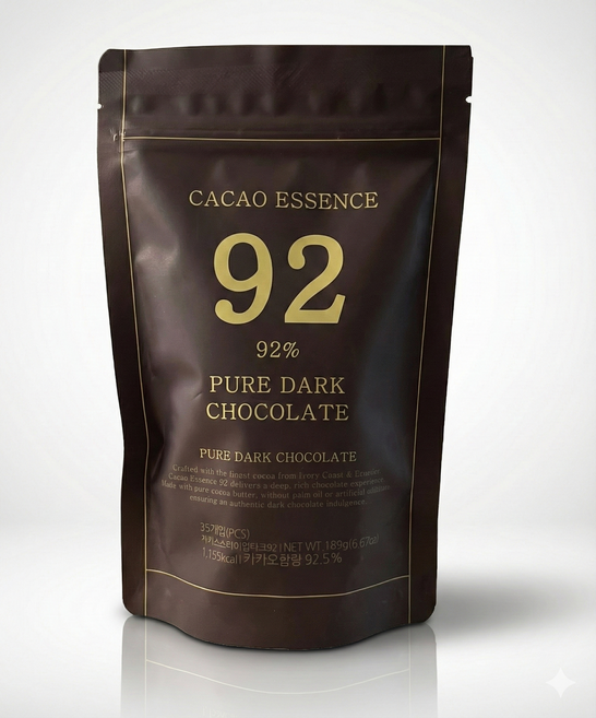프리미엄 다크초콜릿 카카오에센스92 파우치 대용량, 1개, 189g