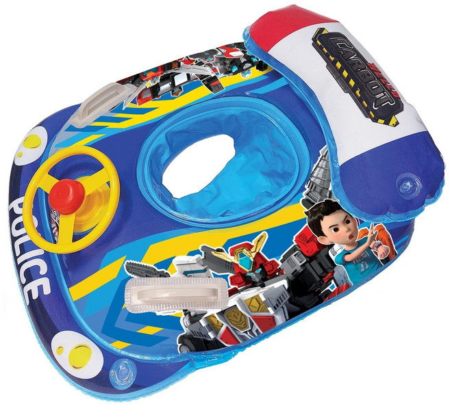 [ KOS ] 헬로카봇 경찰차보행기튜브 유아 핸들 손잡이 등받이 자동차보행기 물놀이튜브, 1개, 혼합색상