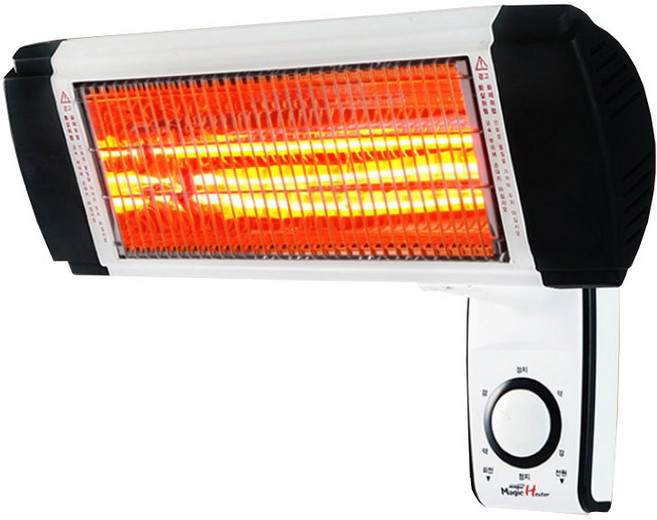 Windpia 좌우자동회전 근적외선 벽걸이히터 1.8kw벽걸이난로 벽난로 근적외선히터, 리모컨형 WH-110R