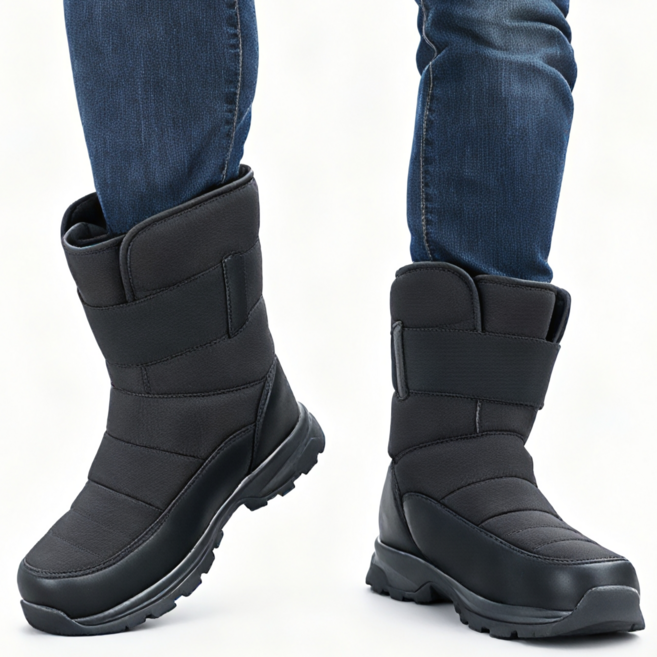남성 방한 방수 털부츠 미끄럼방지 반사띠 눈부츠 -40도 방한화