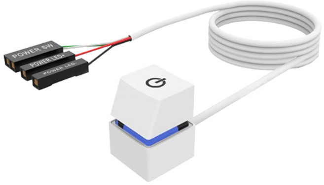 SGMK 컴퓨터 PC 외부 전원 스위치 버튼 7가지 RGB LED, 화이트 4M, 1개