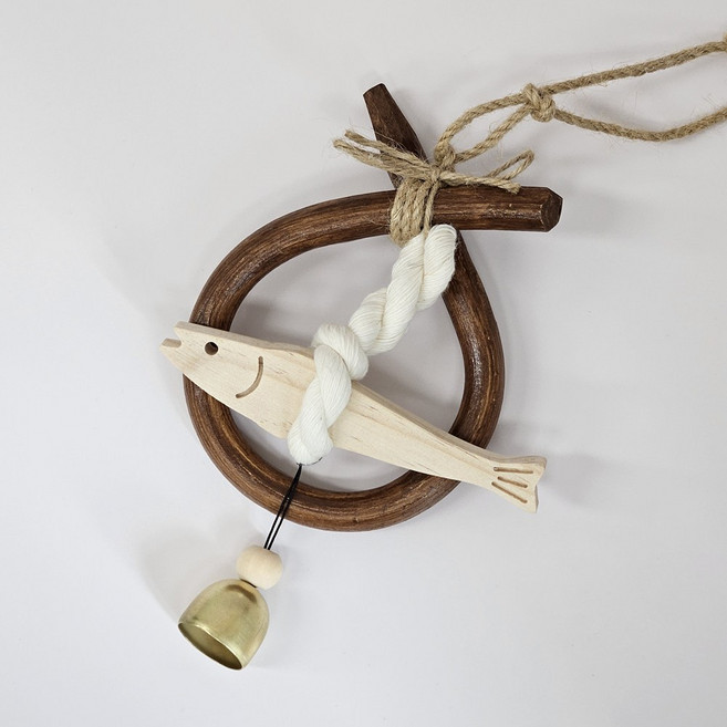 소코뚜레 액막이명태 인테리어 개업 선물, 코뚜레 + 풍경 행운북어