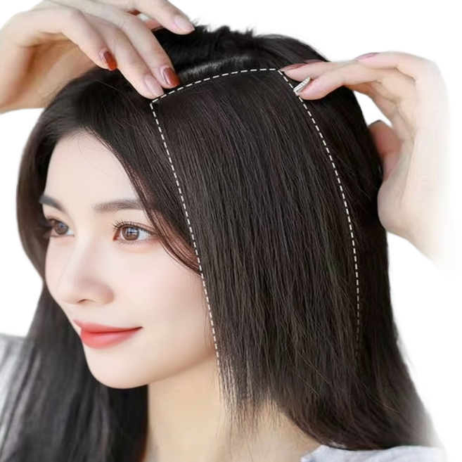 트립킹 옆머리 볼륨 헤어피스 여성 부분가발 붙임머리 15cm, 2개, 다크브라운