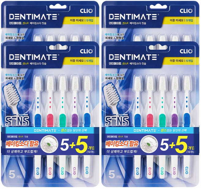 크리오 덴티메이트 센스R 베이킹소다 이중미세모 칫솔 5+5입, 10개입, 2세트