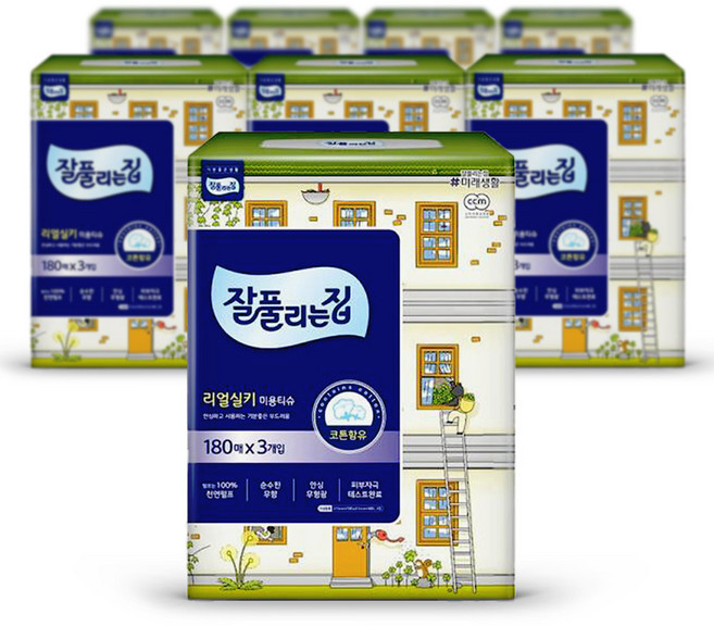 잘풀리는집 리얼 실키 미용티슈 2겹 180매