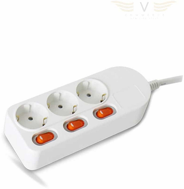 신선EASY 고전압멀티탭 멀티탭 개별스위치 3구 5m 화이트