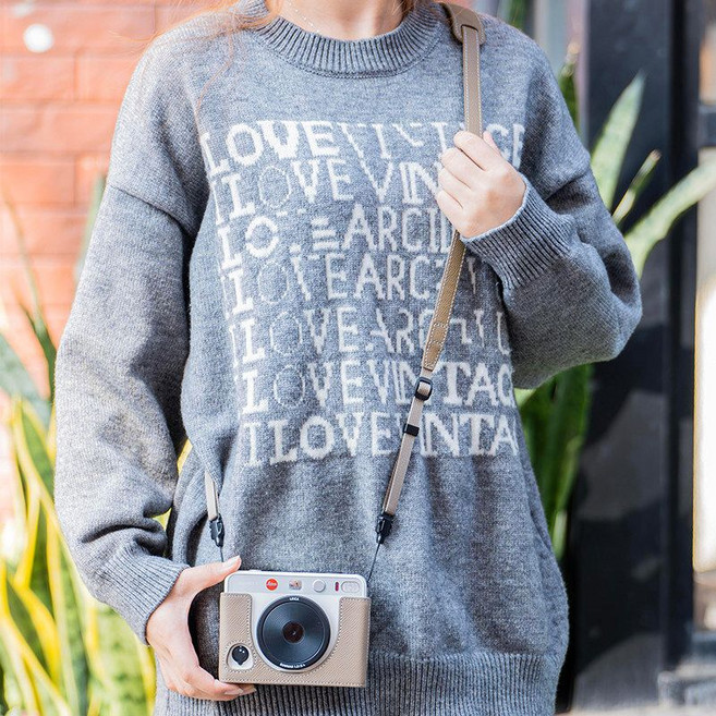 라이카 Q3 호환 하드커버 고급가죽 카메라 프리미엄 케이스, 1개, SOFORT2 코끼리 그레이 + 스트랩