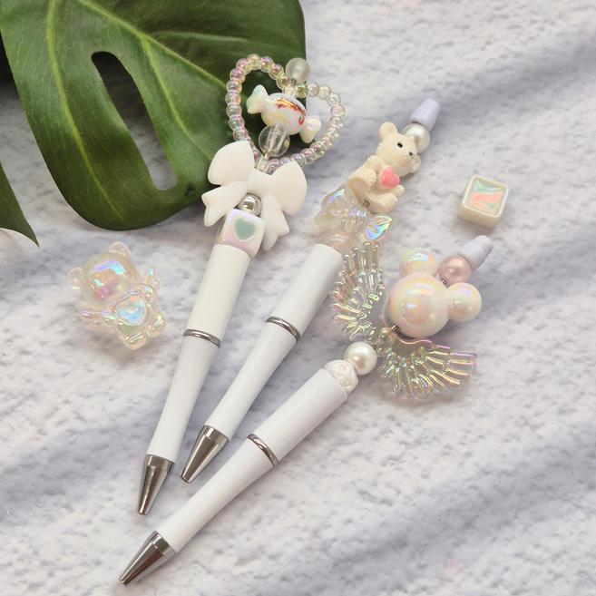 볼펜 꾸미기 볼꾸 키트 귀여워 3종 펜꾸 만들기 동대문 재료, 3개, 화이트