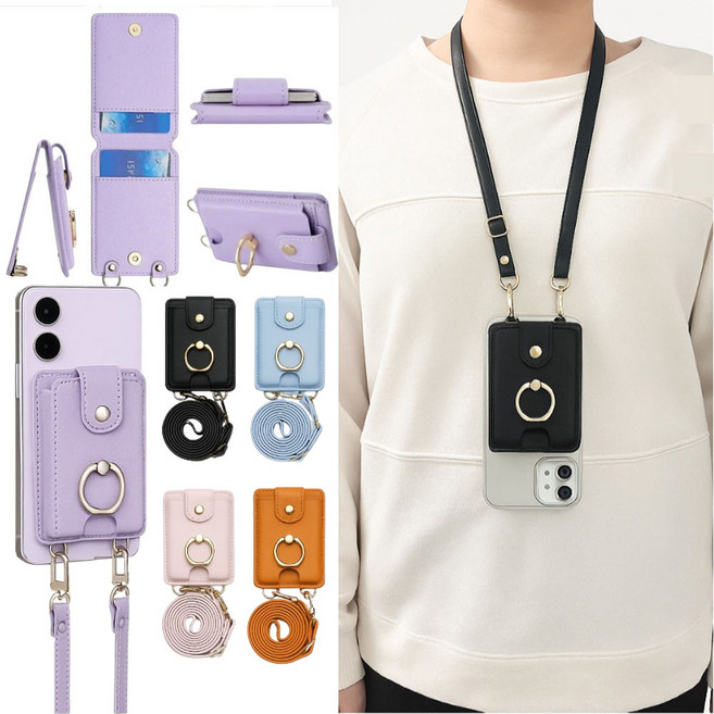 갤럭시X커버5 SM-G525N 뉴지갑 뉴목걸이 투명 방탄 젤리 폰케이스 카드 수납 가죽 스트랩 링고리 손가락링 거치대 스마트링 핑거링 목걸이 크로스백 핸드폰 케이스