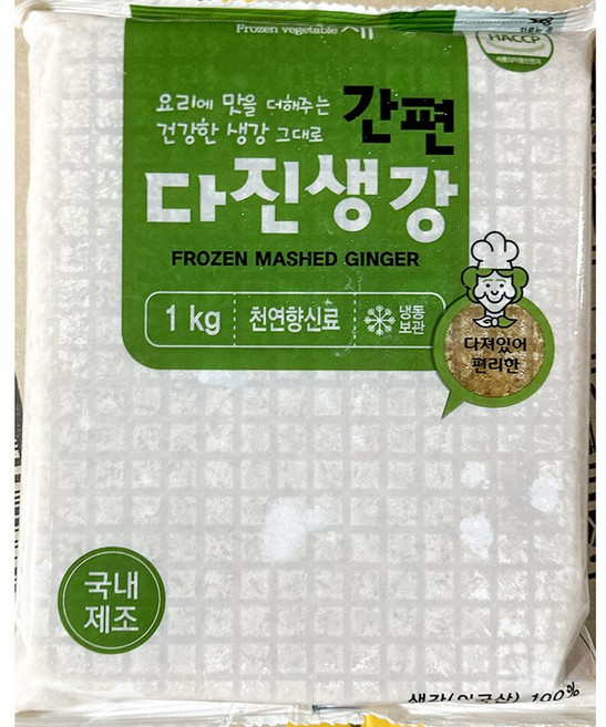 다진생강 농우 냉동 1K X5 업소용, 5개