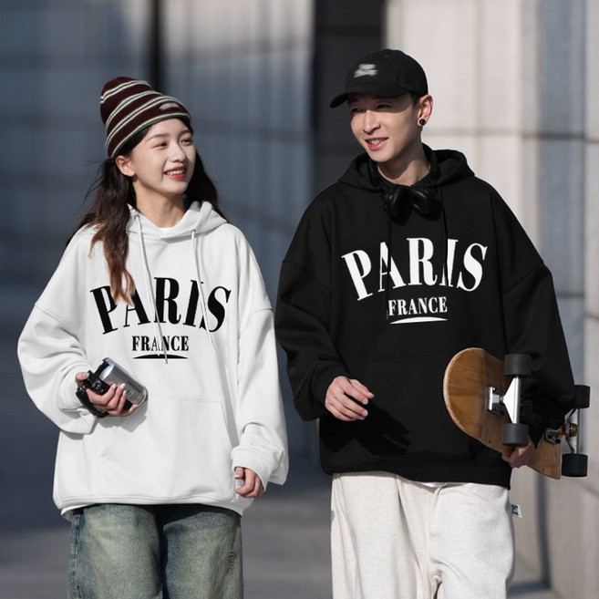 FONOW 남녀공용 ST 파리프랑스 오버핏 스탠다드핏 맨투맨 후드티