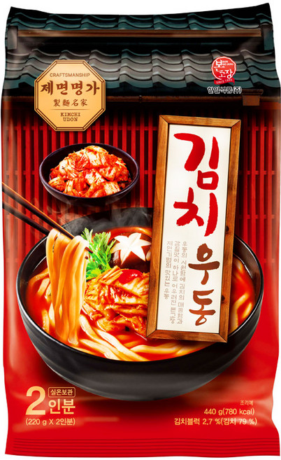 [한일식품] 본고장 제면명가 김치우동 2인 440g, 1개
