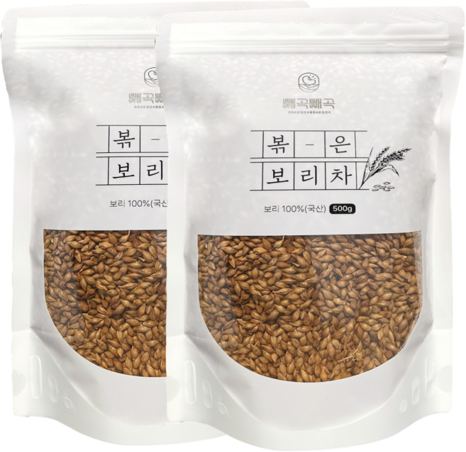 빼곡빼곡 구수한 국산 볶은 보리차 알보리차 볶은보리차1kg 국산볶은보리차 아기보리차 볶은보리 볶은보리차, 2개, 1개입, 500g