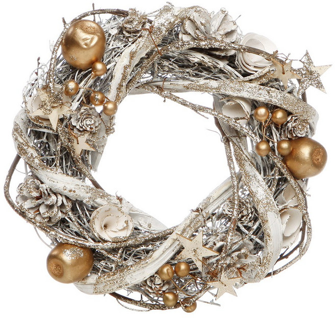 글리터 캔들 리스 24 cm 골드