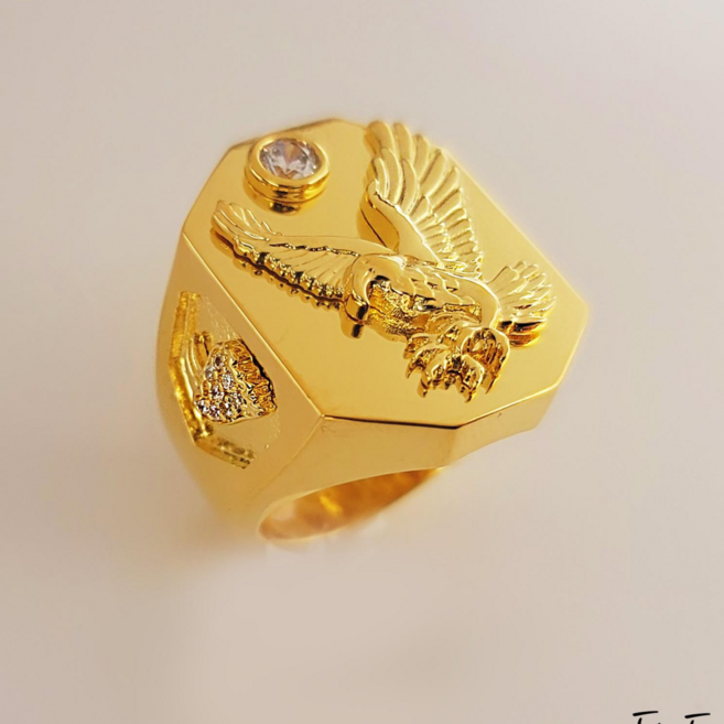 두께압축금도금 독수리금반지