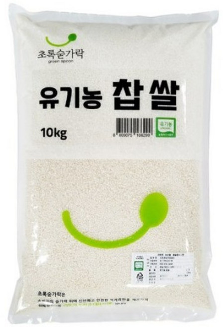 초록숟가락 유기농 찹쌀, 10kg, 1개