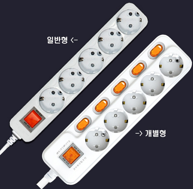 멀티코드 일반형 5구1.5M 3M 5M 멀티탭, 1.5m, 1개