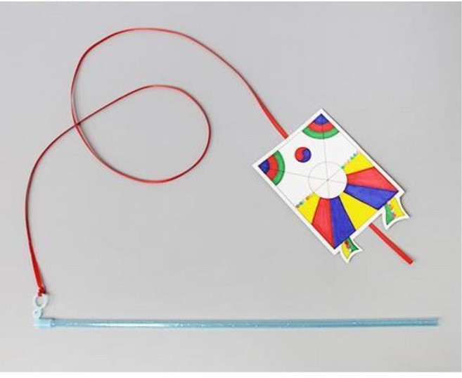 겨울 설 도안채색 꾸미기 막대기끈 미니 종이연 만들기 5인 간편 DIY 상상력발달, 1개