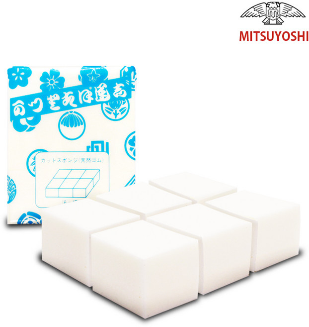 미쯔요시 정품 천연 라텍스 스펀지, 6절, 1개, 화이트