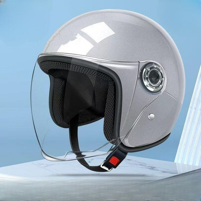 소두핏헬멧 바이크 오픈페이스 본프리 페이스 빈티지 클래식바이크 레트로 하이바 베스파 오픈, 그레이