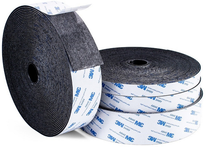 하우스키핀 3M 벨크로 찍찍이 테이프 암수양면, 1개, 블랙 / 2CM x 300CM