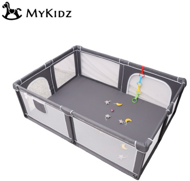 MyKidz 69公分高透氣遊戲圍欄, 1個, 深灰, 300D透氣圍欄150*180