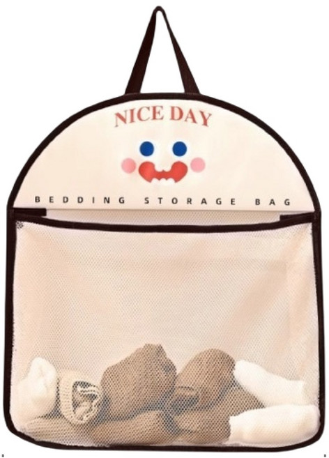 NICE DAY 內衣襪子收納袋 吊掛式網狀收納, 棕色, 1個