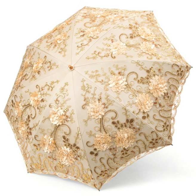 렌코리아 프리미엄 자수 레이스양산 3단 접이식 우양산 파우치세트