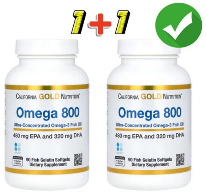 캘리포니아 골드 뉴트리션 오메가800 1000mg 30정 2팩 California Gold Nutrition Omega 800 1000mg 30 Softgels, 180정, 1개