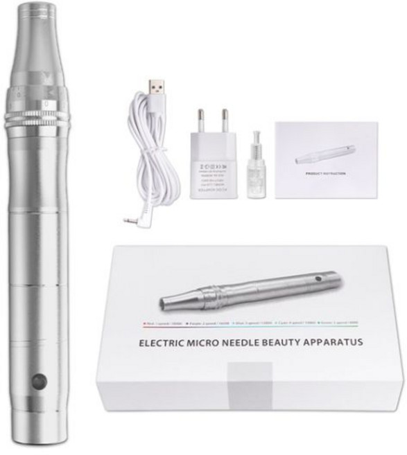 오토 MTS 기계 니들 롤러 닥터펜 Profesional MTSpen 전기 Microneedling 무선 펜 Mesoscooter Mesotherapy 마이크로 112463, 실버 국내 사용 플러그