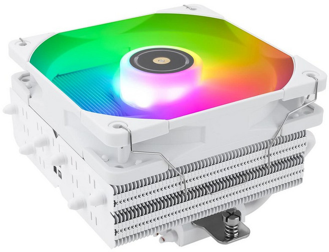 SI-100 흰색 ARGB CPU 에어쿨러 ITX 66mm 히트 파이프 120mm PWM 콰이어트 팬 쿨러 110mm 높이 AM4AM5용 인텔