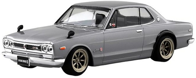 청도 문화 교재사(AOSHIMA) 라쿠플라 스냅키트 No.16CU‑SV 닛산 C10 스카이라인 2000GT‑R 커스텀 휠 (실버) 1/32 색분리 플라모델