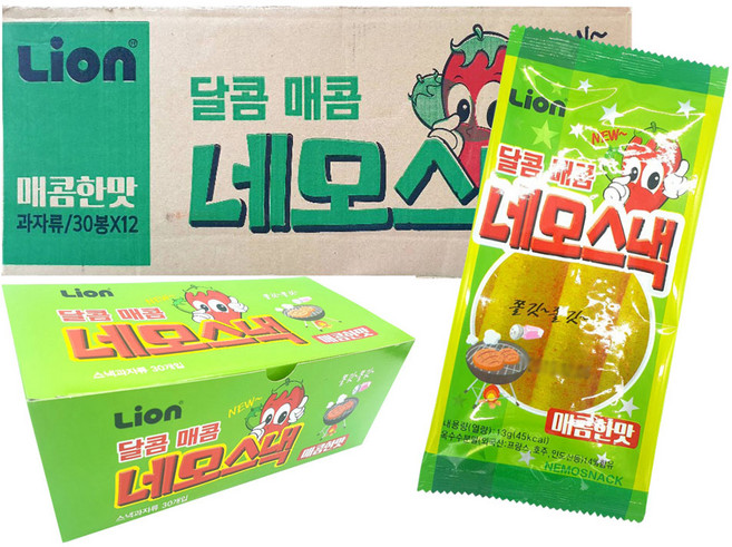 네모스낵 매콤한맛 한박스, 13g, 360개
