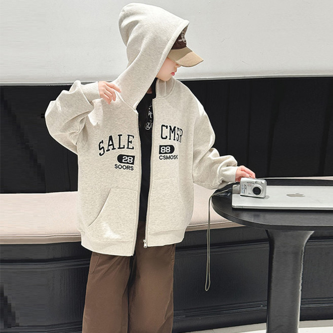 비비키드 초등생 2888 레터링 후드집업 긴팔 외투 상의 초중생 주니어 여아 봄 가을 초등생 점퍼 (813)