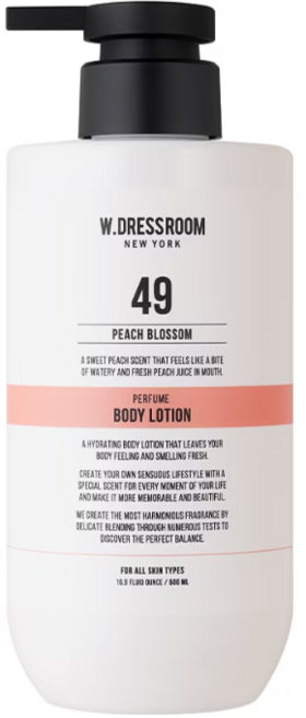 W.DRESSROOM 香氛潤膚乳-No.49 桃子櫻花 500mL, 1件